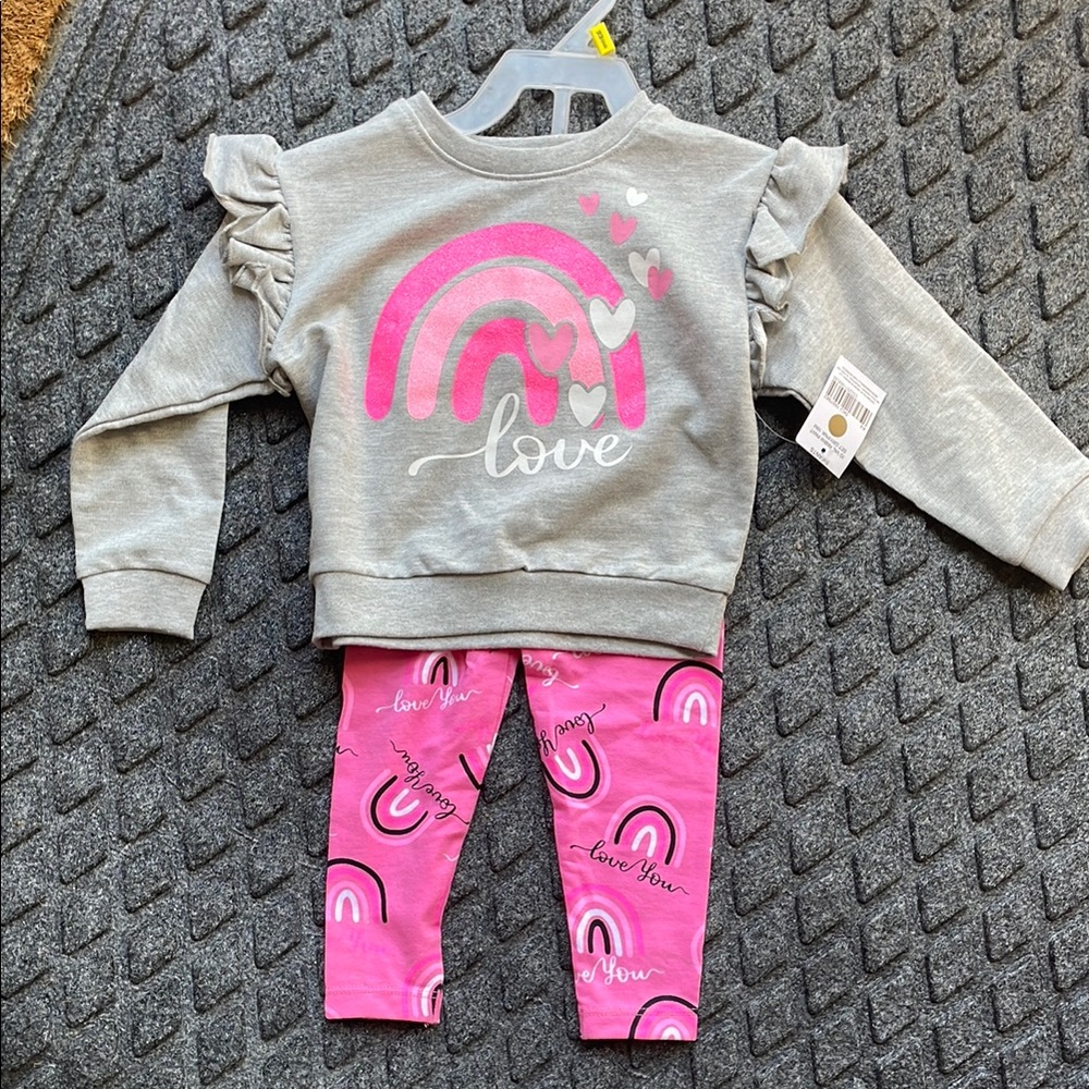 Gray and Pink Rainbow Love Outfit